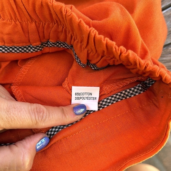 🧡🧡🧡Mumuanxiu orange cotton palazzo pants NWOT - Picture 10 of 10